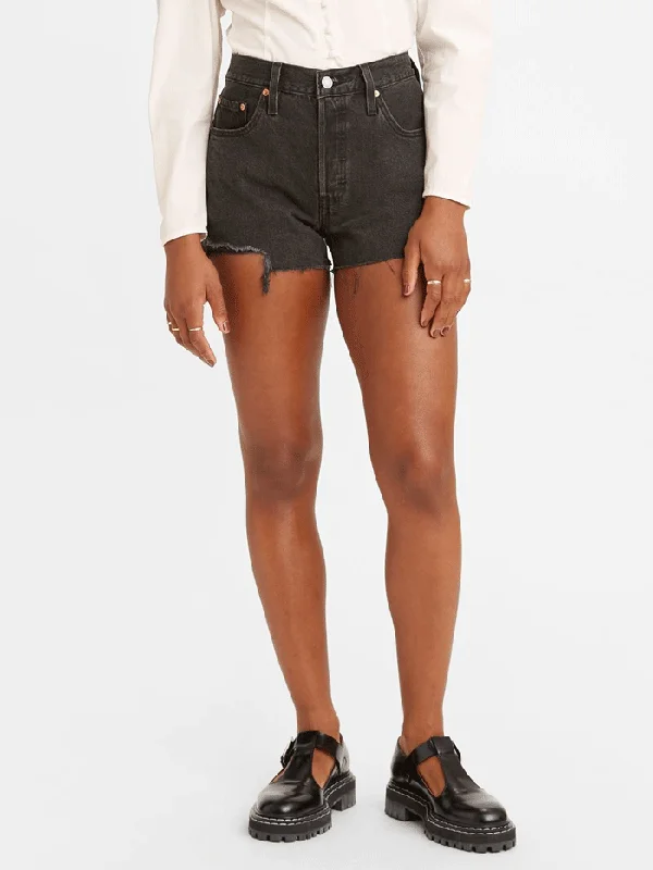 women's lace-up moto bootsLevi's 563270112 Womens 501 Original Shorts Lunar Black