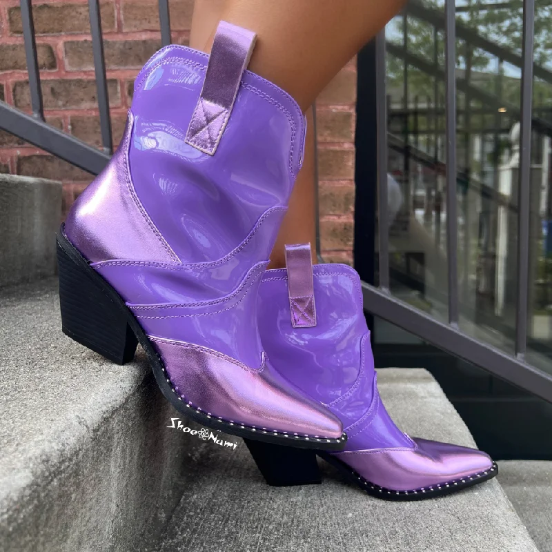women's ankle bootiesLUNAAH Purple