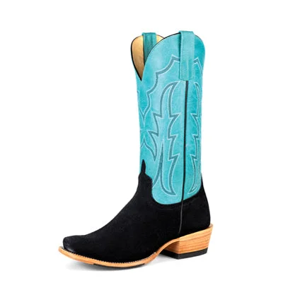 women's western boots with roper heelBlack Suede - M9508