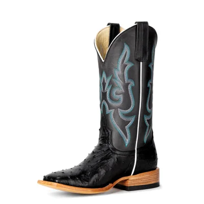 women's cowboy boots with slouchy lookTop Hand Black Full Quill Ostrich - M2035
