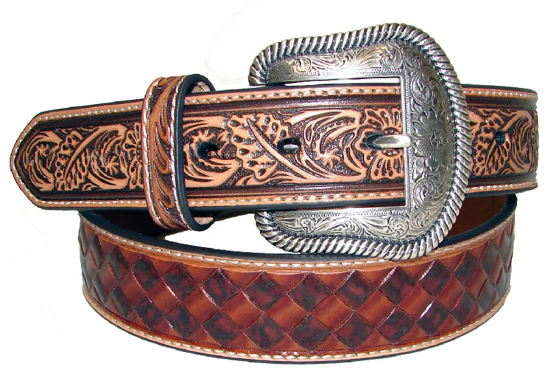women's western boots for festivalsNocona Brown Basket Weave Embossed Belt with Antique Stained Floral Embossed Tabs women's western boots for festivalsNocona Brown Basket Weave Embossed Belt with Antique Stained Floral Embossed Tabs