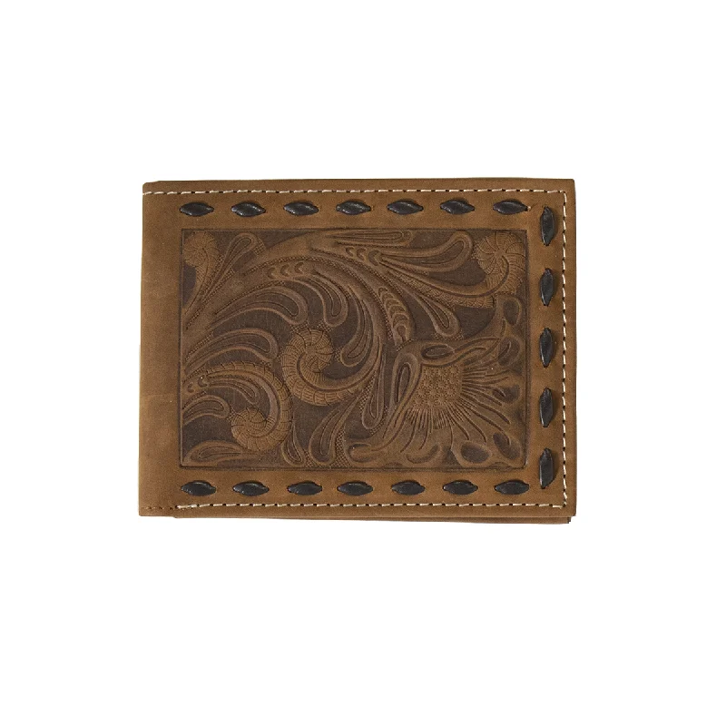 women's western boots for fashionNocona Brown Floral Embossed Bifold Wallet with Chocolate Buck Lace Stitching women's western boots for fashionNocona Brown Floral Embossed Bifold Wallet with Chocolate Buck Lace Stitching