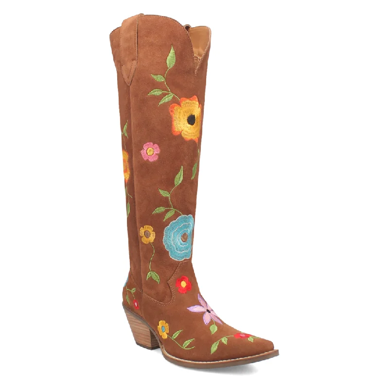 women's booties with over-the-knee lookOnline Exclusive | Dingo | Flower Power Suede Boot in Brown **PREORDER women's booties with over-the-knee lookOnline Exclusive | Dingo | Flower Power Suede Boot in Brown **PREORDER