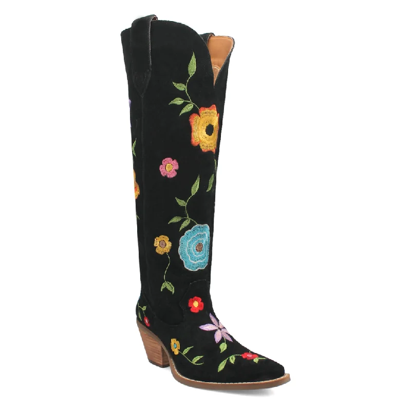 women's booties with lacesOnline Exclusive | Dingo | Flower Power Suede Boot in Black **PREORDER women's booties with lacesOnline Exclusive | Dingo | Flower Power Suede Boot in Black **PREORDER