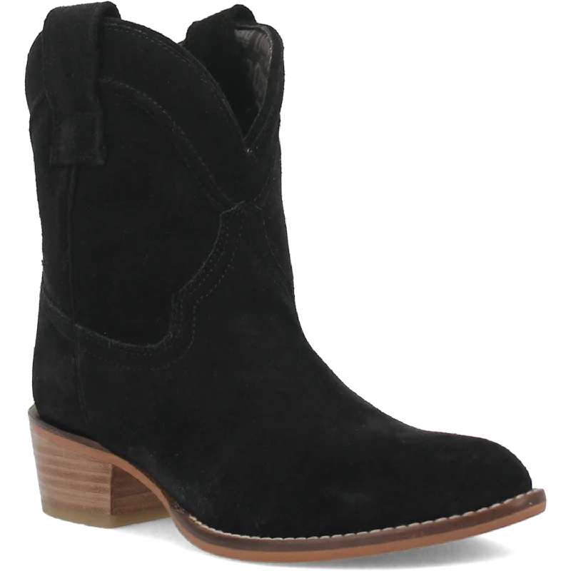 women's booties with floral designOnline Exclusive | Dingo | Tumbleweed Suede Leather Bootie in Black **PREORDER