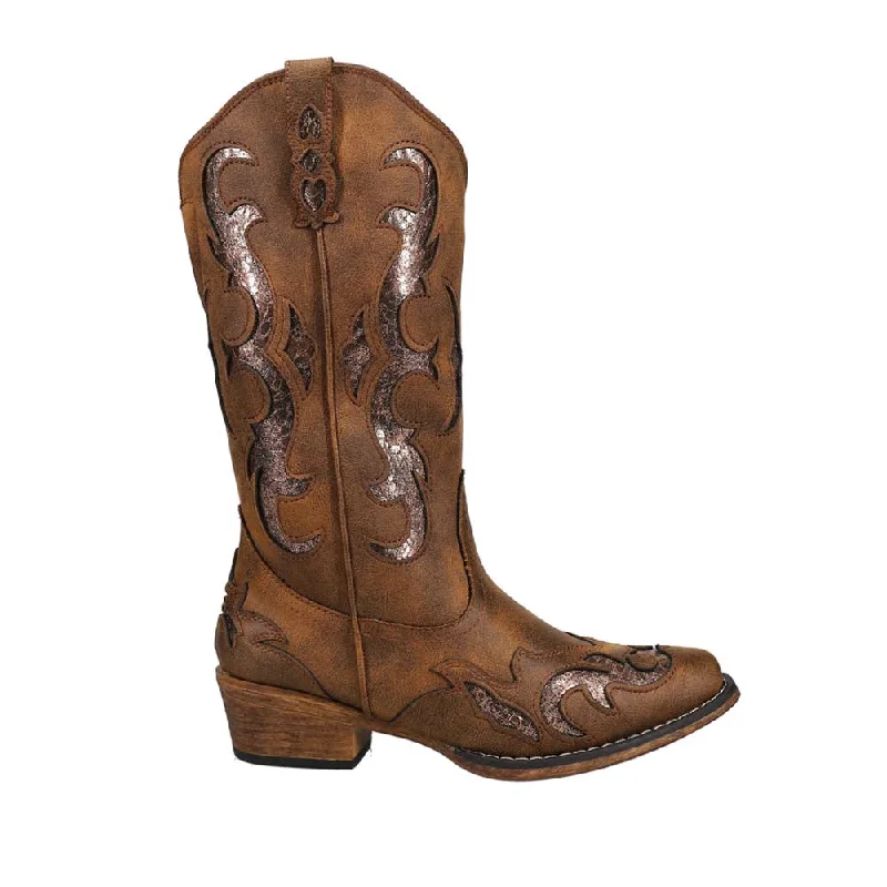 women's cowboy boots for dressy occasionsRiley Flextra Glitter Snip Toe Cowboy Boots