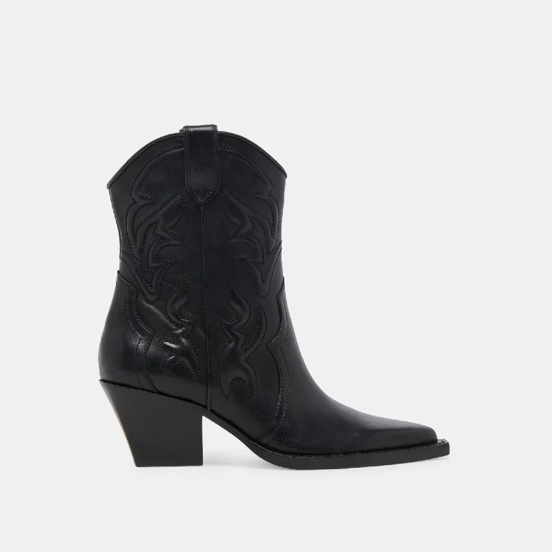 women's booties for rainy daysRIMONA BOOTIES BLACK LEATHER