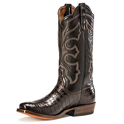 women's distressed moto bootsChocolate Belly Crocodile - #R9016