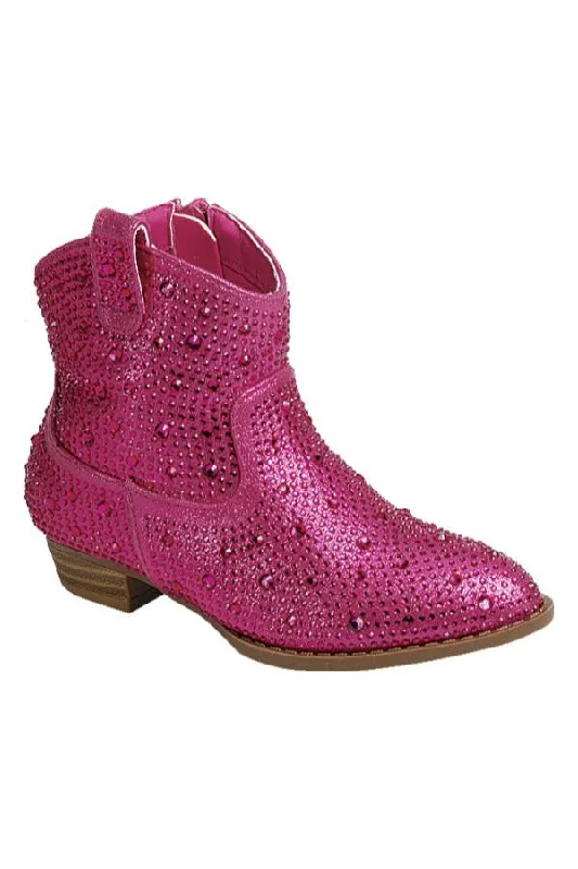women's booties with combat styleRIVER-01KA TODDLERS Fuchsia Pink
