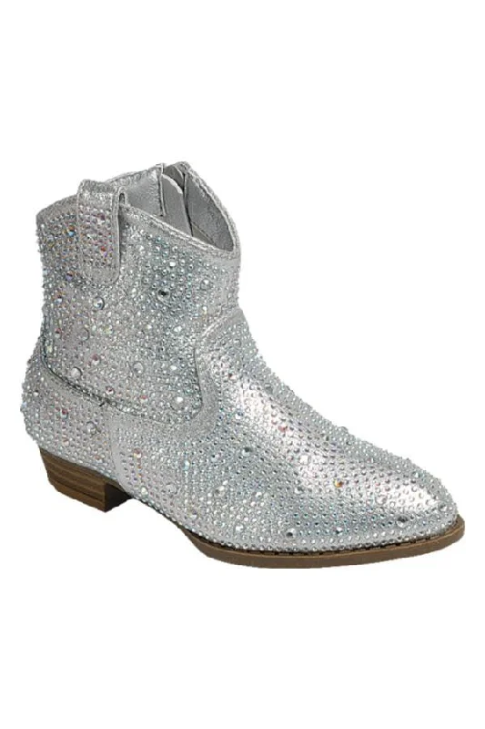 women's booties with side cutoutsRIVER-01KA TODDLERS Silver
