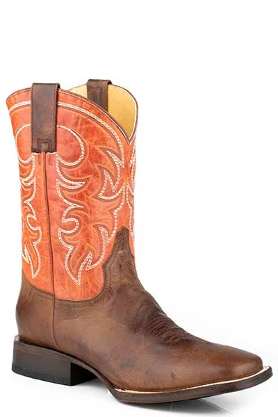 women's moto boots with unique tread patternsRoper Footwear Men's Burnished Tan Broad Square Toe Boots with Orange Tops women's moto boots with unique tread patternsRoper Footwear Men's Burnished Tan Broad Square Toe Boots with Orange Tops