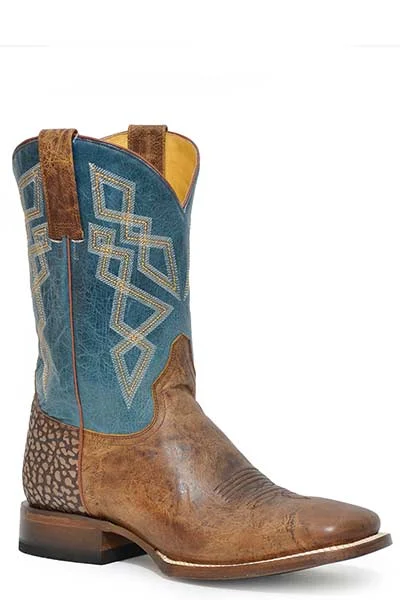 women's distressed moto bootsRoper Footwear Men's Waxy Tan Broad Square Toe Western Boots with Burnished Blue Tops women's distressed moto bootsRoper Footwear Men's Waxy Tan Broad Square Toe Western Boots with Burnished Blue Tops