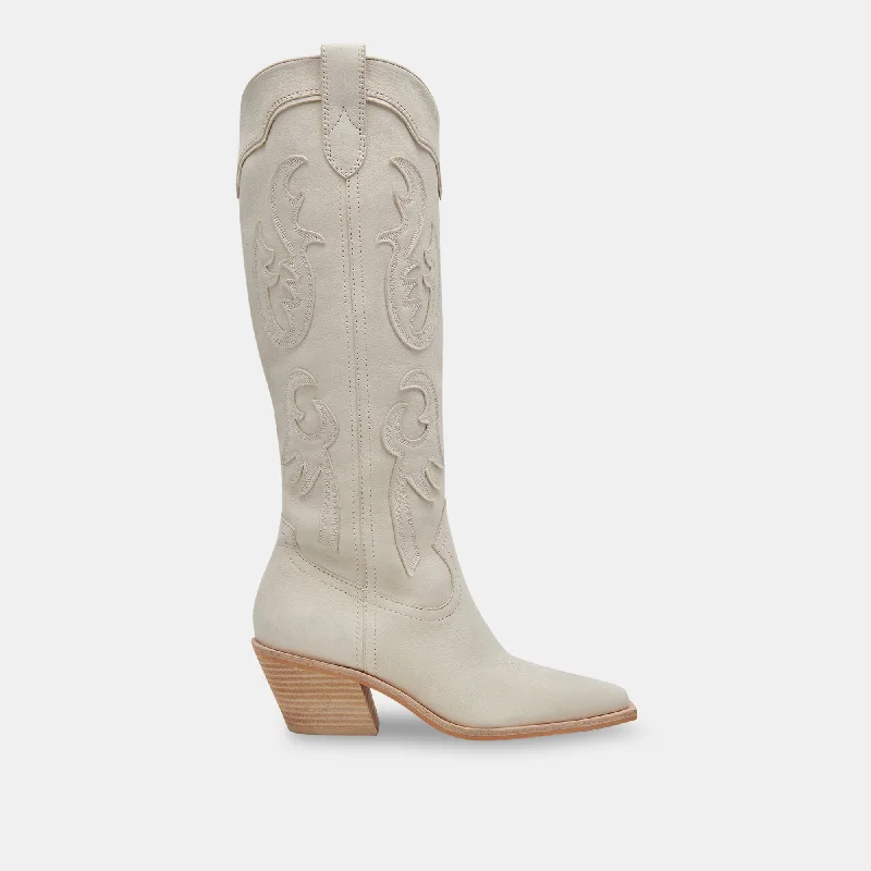 women's suede bootiesSAMSIN BOOTS IVORY NUBUCK
