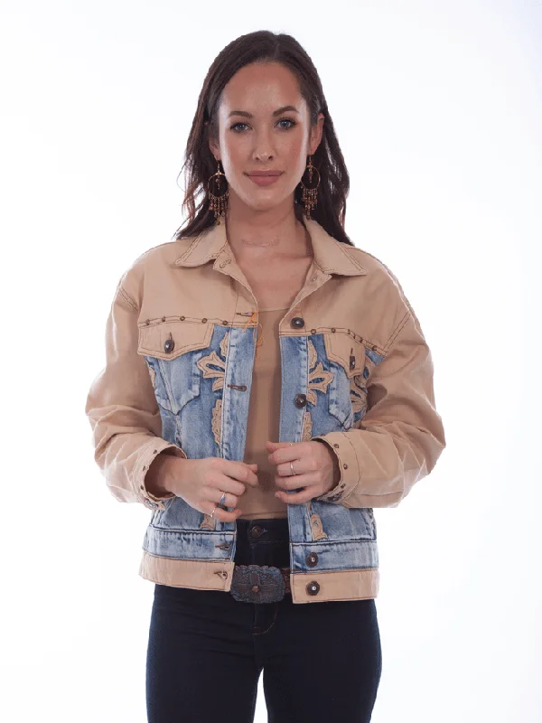 women's moto boots with platform solesScully HC686-TAN Womens Two Tone Jean Jacket Tan women's moto boots with platform solesScully HC686-TAN Womens Two Tone Jean Jacket Tan