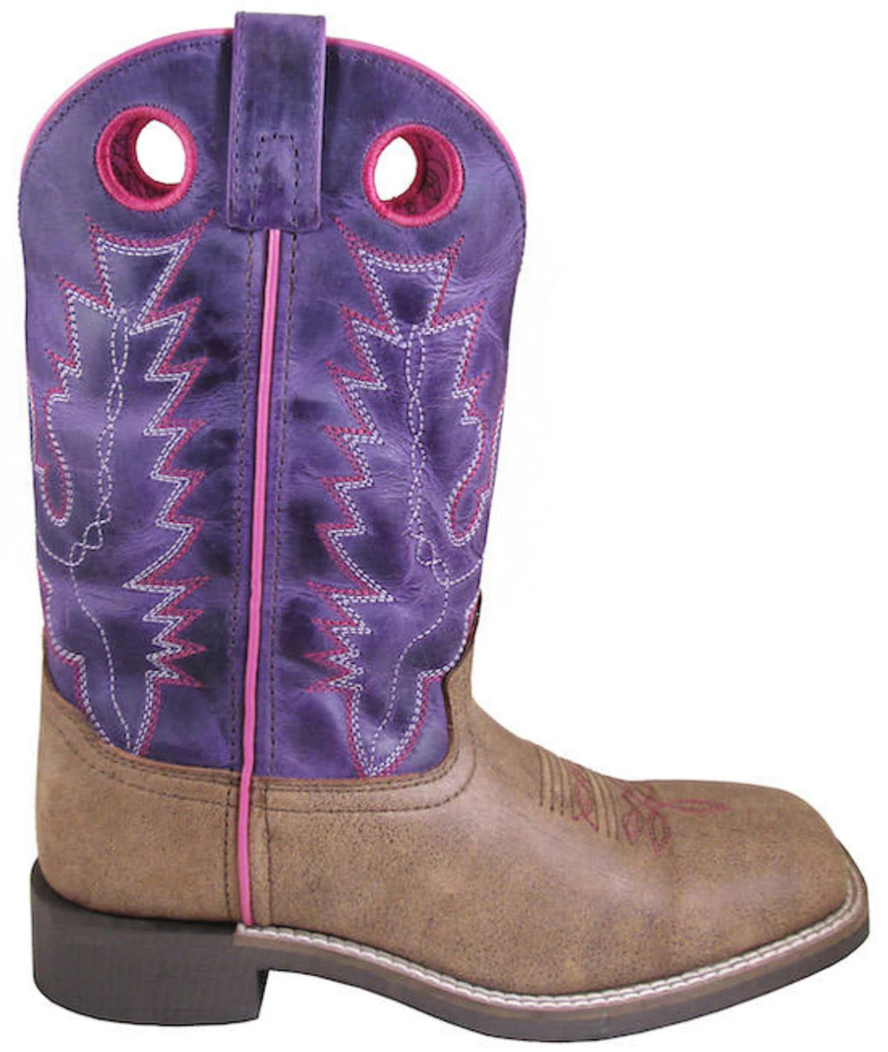 women's over-the-knee moto bootsSmoky Mountain Womens Tracie Brown Distress/Purple Leather Cowboy Boots 6220