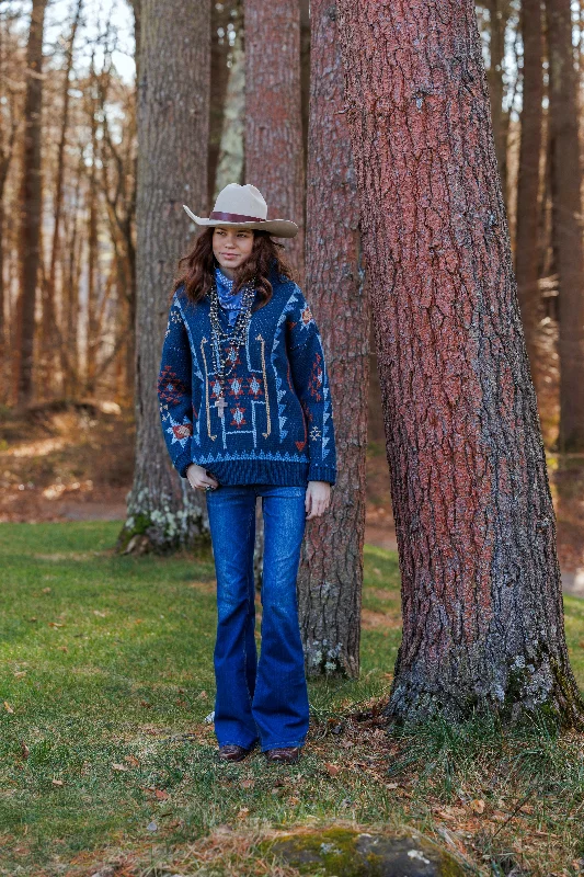 women's pointed toe western bootsTasha Polizzi Navy Sally Pullover