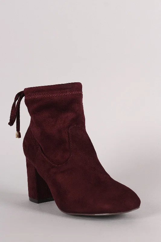 women's booties for rainy daysSlouchy Chunky Heel Ankle Boots