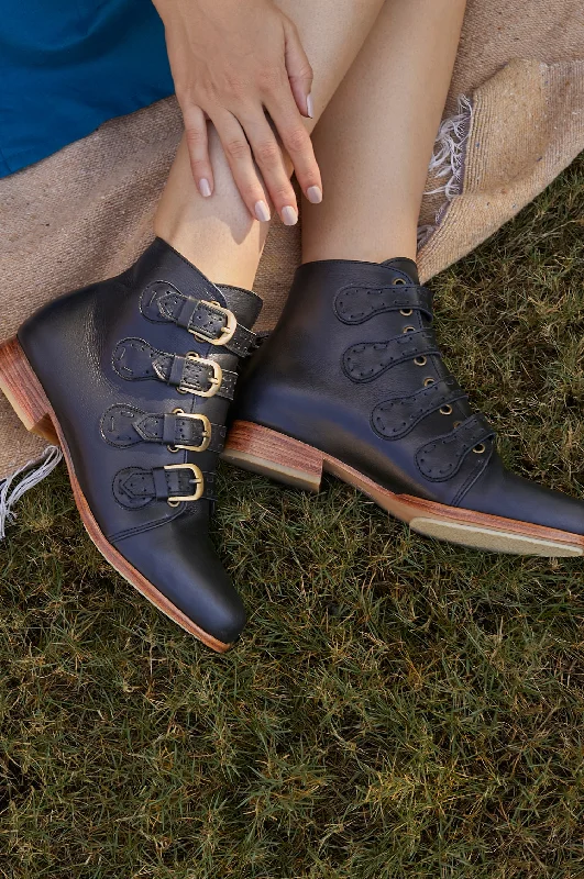 women's booties for dancingWild Rose Leather Ankle Booties