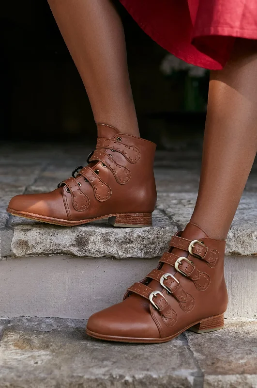 women's booties for petite womenWild Rose Leather Ankle Booties