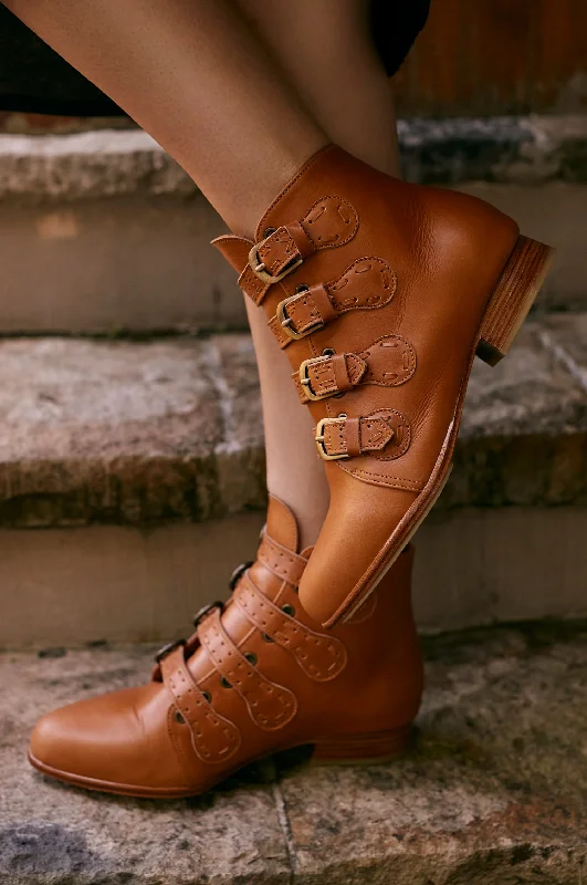 women's booties with velvetWild Rose Leather Ankle Booties