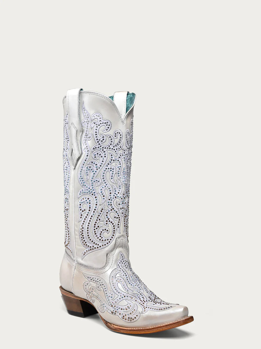 women's moto boots with adjustable strapsWomens Corral Crystals & Embroidery C4103