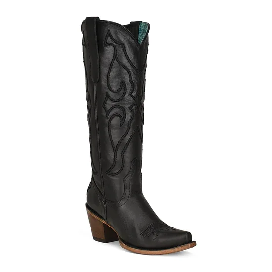 women's cowboy boots for tall womenWomen's Corral Tall Black Western Boot #Z5075